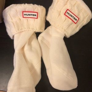 Original Cable Knitted Cuff Short Boot Socks white